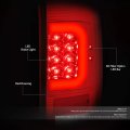 Chrome Housing Red Lens 3d Led C-shape Bar Tail Brake Lights Compatible With Ford F150 97-03 F250-f550 Super Duty 99-07