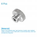 Uxcell Knurled Thumb Nuts 6pcs M3 X D11mm H7mm Stainless Steel Round Knobs Fasteners Blind Hole Hand Screw Nut Silver For 3d