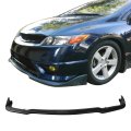 Ikon Motorsports Front Bumper Lip For 2006-2008 Honda Civic Coupe Cs Style Unpainted Black Pu Air Dam Chin Spoiler Protector