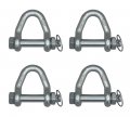 Web Sling Shackle 4 Pack With Quick Pin 2 In 8000 Lbs Wll White Blue Zinc For Recovery Straps Auto Hauling And Towing