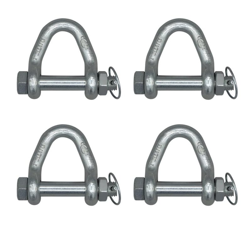 Web Sling Shackle 4 Pack With Quick Pin 2 In 8000 Lbs Wll White Blue Zinc For Recovery Straps Auto Hauling And Towing