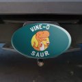Wine-o Saur Dinosaur Wine Lover Funny Oval Tow Trailer Hitch Cover Plug For 2 In Receivers Black Abs Plastic With Uv Resistant