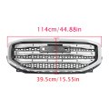 Front Upper Chrome Grille Assembly With Electroplated Strip For 2017 2018 2019 Acadia Sle Sl Sport Utility 4 Door Silver