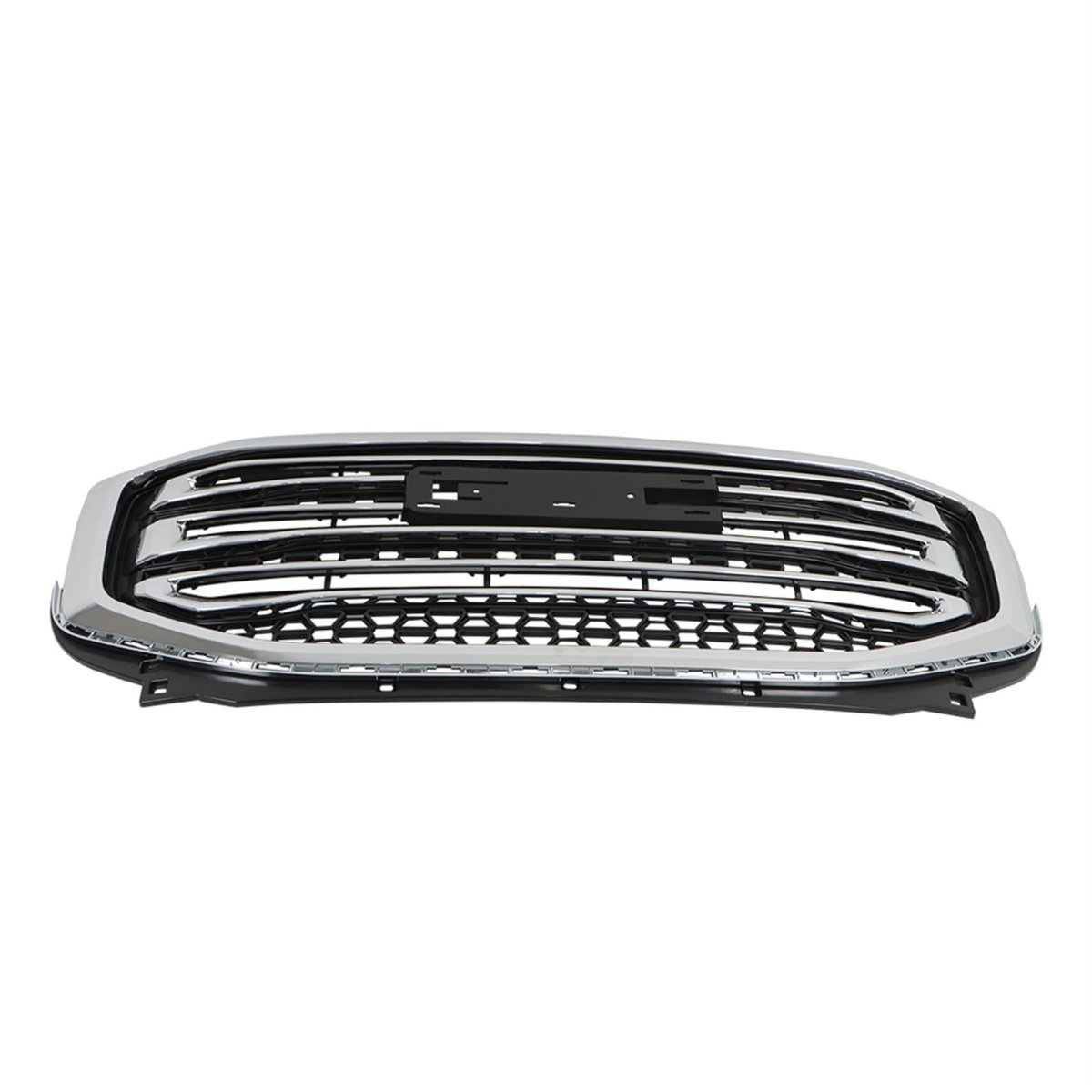 Front Upper Chrome Grille Assembly With Electroplated Strip For 2017 2018 2019 Acadia Sle Sl Sport Utility 4 Door Silver