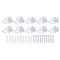 20pcs Glass Retainer Clips Plastic Cabinet Door Panel Clip Mirror Holder With Screws For 4-5mm 16 -0 2 Transparent 