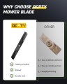38 In Deck Mower Blades For John Deere Am100946 M82408 And Lesco 050536 Set Of 2 Replacement Cutting