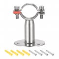 Uxcell Wall Mount Ceiling Pipe Support 304 Stainless Steel Adjustable Strap Clamp For 38-40mm 2pcs