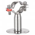Uxcell Wall Mount Ceiling Pipe Support 304 Stainless Steel Adjustable Strap Clamp For 38-40mm 2pcs