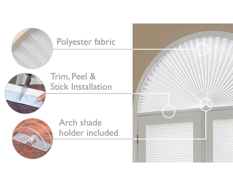 Redi Shade No Tools Original Arch Light Filtering Pleated Fabric Natural 72 In X 36