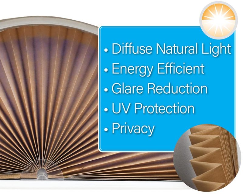 Redi Shade No Tools Original Arch Light Filtering Pleated Fabric Natural 72 In X 36