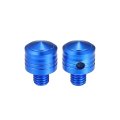 2pcs Universal M8x1 25 Motorcycle Right Side Mirror Hole Plugs Screws Rearview Mirrors Caps Screw Aluminum Alloy Blue 