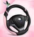 Fashion Women Leather Car Steering Wheel Cover 15 38cm Breathable Anti Slip Universal Fit Auto Covers Pink
