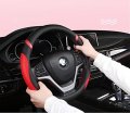 Fashion Women Leather Car Steering Wheel Cover 15 38cm Breathable Anti Slip Universal Fit Auto Covers Pink