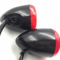Httmt Mt224-017r-bk Red Heavy Billet Aluminum Rear Turn Signal Light Indicator Red Lens With Long Black Metal Brackets