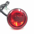 Httmt Mt224-017r-bk Red Heavy Billet Aluminum Rear Turn Signal Light Indicator Red Lens With Long Black Metal Brackets
