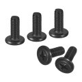 50pcs M4-0 7 X 10mm Flat Round Head Machine Screws 304 Stainless Steel Phillips Drive Full Thread Black Oxide Furniture 
