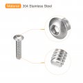 Uxcell 2-56x3 8 Button Head Socket Cap Screws 100pcs 304 Stainless Steel Fasteners Hex Bolts Full Thread Drive