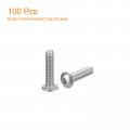 Uxcell 2-56x3 8 Button Head Socket Cap Screws 100pcs 304 Stainless Steel Fasteners Hex Bolts Full Thread Drive