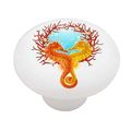 Seahorse Coral High Gloss Ceramic Drawer Knob 