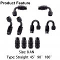 Wflnhb 8an Black Nylon Ptfe Fuel Line Hose Kit 20 Feet For Gas Ethanol E85 Oil With 10pcs Swivel Fitting Adapter