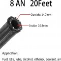 Wflnhb 8an Black Nylon Ptfe Fuel Line Hose Kit 20 Feet For Gas Ethanol E85 Oil With 10pcs Swivel Fitting Adapter
