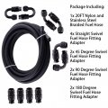 Wflnhb 8an Black Nylon Ptfe Fuel Line Hose Kit 20 Feet For Gas Ethanol E85 Oil With 10pcs Swivel Fitting Adapter
