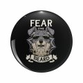 Schnauzer Fear The Beard Dog Gift Keychain Double Sided Stainless Steel 3d Resin Design 1 25 In Round Novelty Key Ring For 