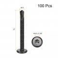 Uxcell Hex Socket Self Tapping Screws 10 X 2 410 Stainless Steel Sheet Metal Flat Head Drilling Screw 100pcs Black