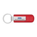 Ford Explorer Red Pu Leather Strap Silver Metal Bar Key Chain Official Licensed