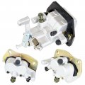 Caltric Front And Rear Brake Caliper With Pads Compatible Yamaha Rhino 660 Yxr660 4x4 2004 2005 2006 2007