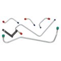 Inline Tube Replacement For 1966-67 Dodge B-body 426cid Hemi Dual-quad 3 8 5 16 Pump To Carb Lines 4pc Oe Steel 