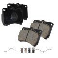Front Ceramic Brake Pad Set For Mercury Capri 1991 1992 1993 1994 2 Wheel With Anti Rattle And Clips Replaces B09249280 