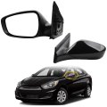 Dasbecan Driver Side Mirror For 2012-2017 Hyundai Accent Left With Power Glass Manual Folding Black Cap Replace Hy1320180 