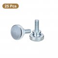 Uxcell M6x16mm Knurled Thumb Screws 25pcs Carbon Steel Zinc Plated Flat Head Fully Threaded Bolts Fastener
