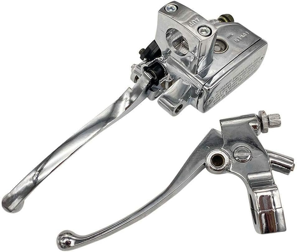 1 25mm Universal Silver Motorcycle Handlebar Hydraulic Brake Master Cylinder Clutch Lever For Honda Kawasaki Suzuki Yamaha