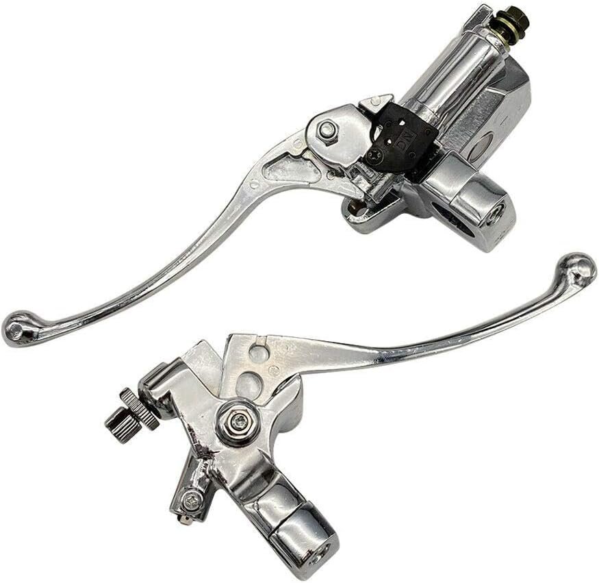 1 25mm Universal Silver Motorcycle Handlebar Hydraulic Brake Master Cylinder Clutch Lever For Honda Kawasaki Suzuki Yamaha