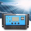 Intelligent Solar Charge Controller Pwm 12v 24v Dual Usb Panel Regulator Lcd Display 30a With Auto Parameter Adjustability