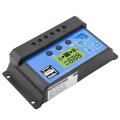 Intelligent Solar Charge Controller Pwm 12v 24v Dual Usb Panel Regulator Lcd Display 30a With Auto Parameter Adjustability