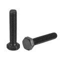 2pcs M6-1 X 30mm Left Hand Hex Head Bolt Black Oxide Carbon Steel Reverse Fully Threaded Fastener Screws Bolts For Machinery 