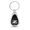 Nissan 350z Z Logo Black Dome Chrome Metal Teardrop Key Chain 