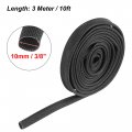X Autohaux Fiberglass Heat Wire Shield Sleeve High Temp Adjustable 10ft 10mm 3 8 Black For Car Loom Protection