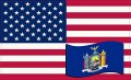 Stickertalk Usa And New York Flag Vinyl Sticker 5 Inches By 3 