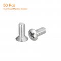 Uxcell M5x12mm Oval Head Phillips Machine Screws 50pcs 304 Stainless Steel Slightly Raised Countersunk