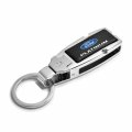 Ipick Image Made For Ford Platinum Black Leather Insert Detachable Ring Chrome Metal Belt Slide Premium Key Chain
