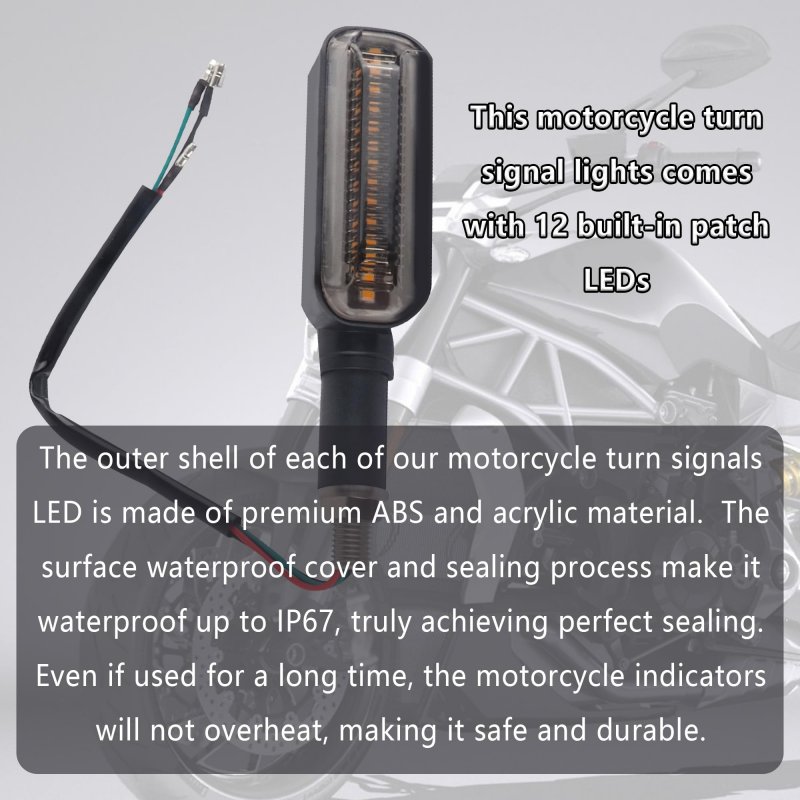 Carleef 2pcs Motorcycle Turn Signals Bright Cool 12led Signal Lights Indicators Modification Essential 12v Blinkers With