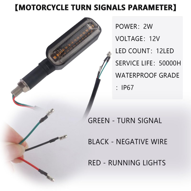 Carleef 2pcs Motorcycle Turn Signals Bright Cool 12led Signal Lights Indicators Modification Essential 12v Blinkers With