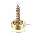 Uxcell Mirror Screws 14mm 0 55 20pcs Decorative Cap Fasteners Cover Nails Electroplating Bright Gold 304 Stainless Steel