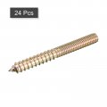 Uxcell M8x75mm Hanger Bolts 24pcs Double Ended Thread Dowel Screws For Wood Furniture Connecting
