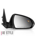 Hy1321232 Factory Style Passenger Right Side Mirror Manual Folding Power Adjust Heated Glass Turn Signal Blind Spot Detection