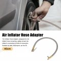 X Autohaux Flexible Stainless Steel 40cm 16 Tire Valve Connect Pipe Air Chuck Inflator Compressor Pump Extension Hose For Car